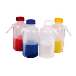 United Scientific Wash Bottles, Unitary, Colored Caps, 500 Milliliters, Item Number 2093032