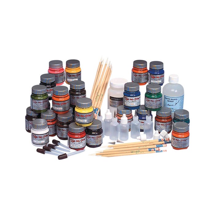 Jacquard Dye-Na-Flow Non-Toxic Fabric Painting Classroom Kit, Assorted Color