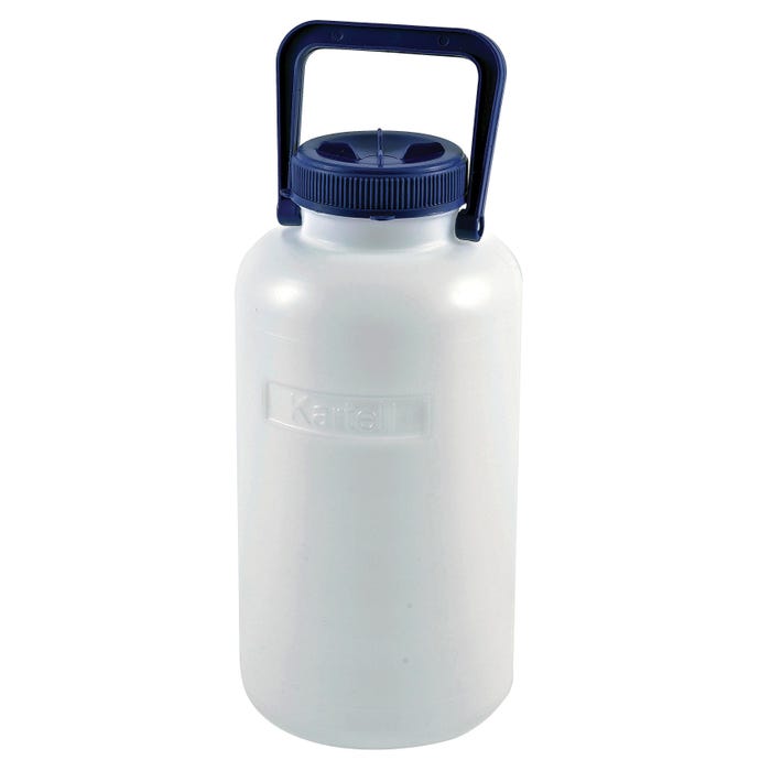 Kartell Heavy Walled Wide Mouth Carboy with Neck Insert, 5L, HDPE