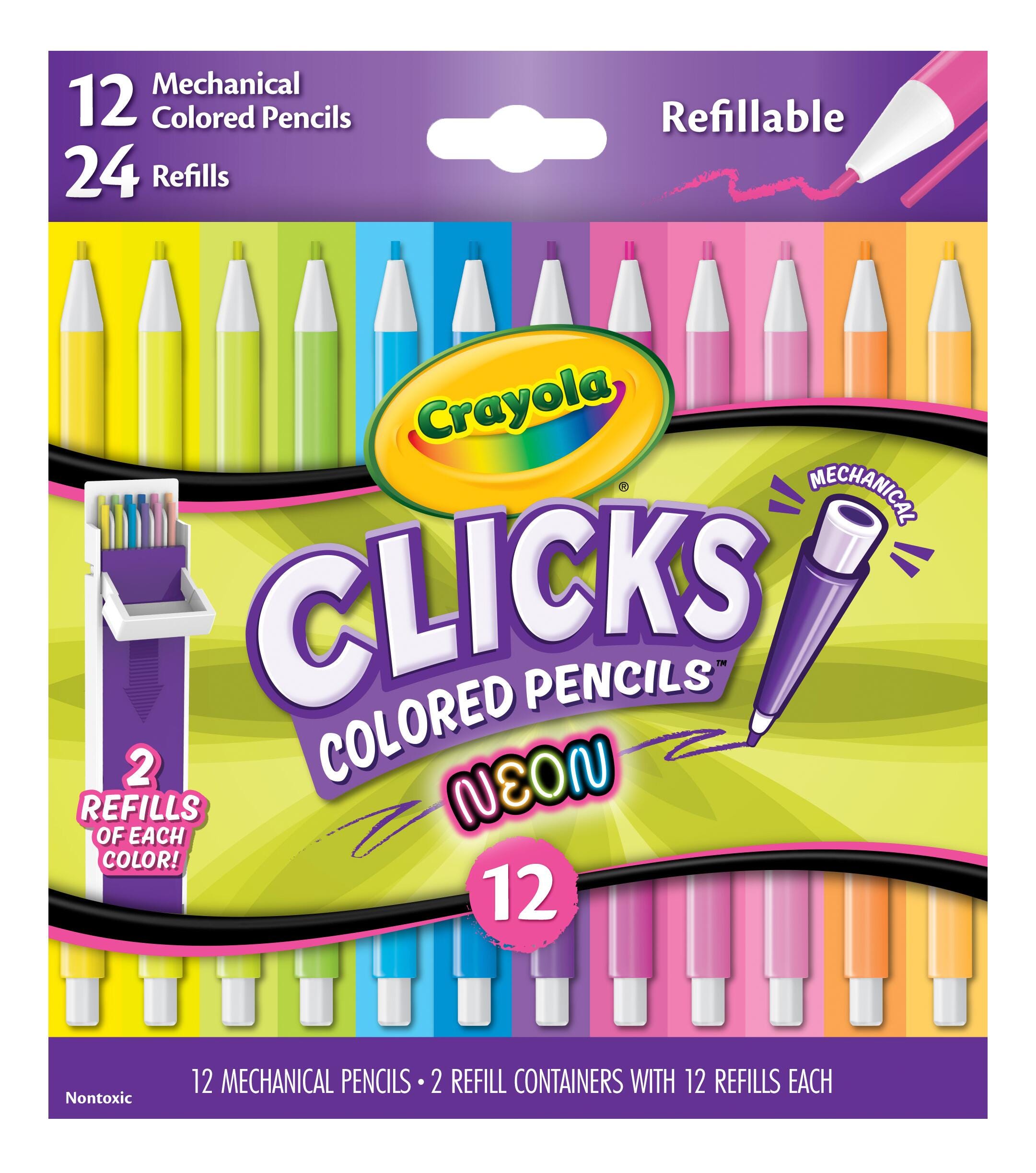 Crayola® Clicks Mechanical Colored Pencils - Neon 2222942
