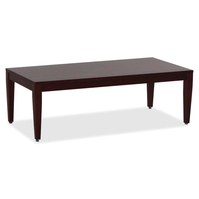 Lorell Mahogany Finish Solid Wood Coffee Table, 47-1/2 x 23-5/8 x 15-3/4 Inches, Mahogany