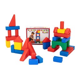 Image for Childcraft Hollow Plastic Blocks, Assorted Shapes and Colors, Set of 34 from School Specialty