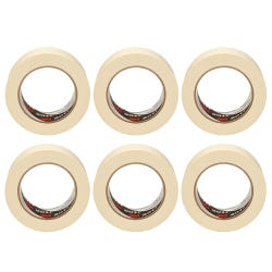 3M General Use Masking Tape, 2 Inch x 60 Yards, Tan, Pack of 6