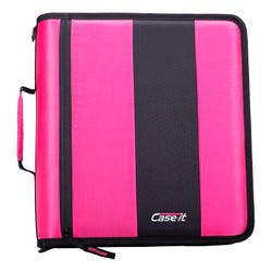 Case·it Classic O-Ring Zipper Binder, 2 Inches, Magenta, Item Number 2101378