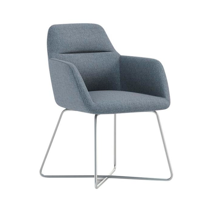 AIS Juggle Chair with Cross Wire Base, Silver Frame, 23 x 26 x 32 Inches