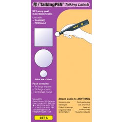 Mantra Lingua TalkingPEN Talking Labels, Set A, 318 Labels, Item Number 2024442