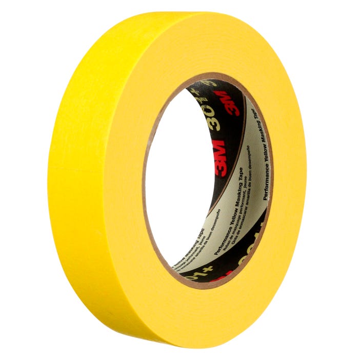 3M 301+ Performance Yellow Masking Tape, 1 Inch x 60 Yards