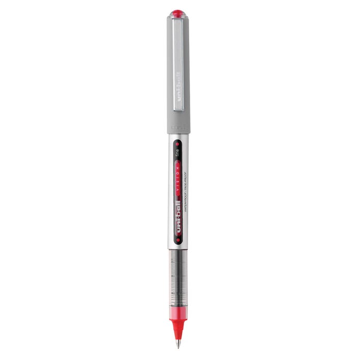 uniball Vision Stick Roller Ball Pen, 0.7 mm Fine Tip, Red