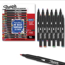 Sharpie® Water-Based Acrylic Markers, Fine Point, Assorted, Set of 12