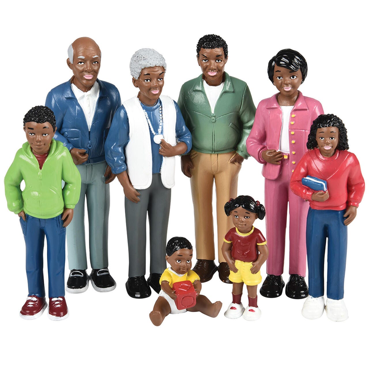 Image for Marvel Education Pretend Play Figures, African American Family, Set of 8 from School Specialty