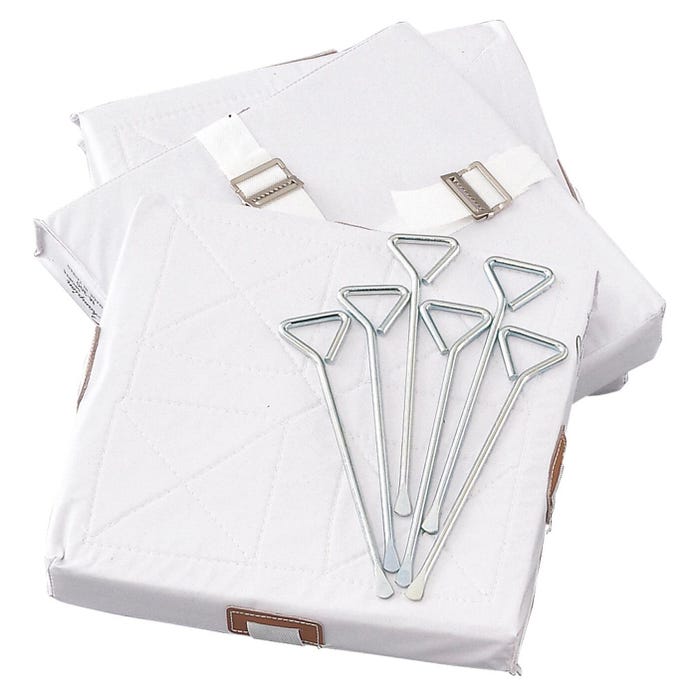 Champion Sports Foam-Filled Quilted Cover Bases, 14 x 14 x 2 Inches, White, Set of 3