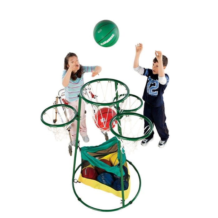 Image for Sportime Adjustable Multi-Ring Basketball Stand, Green, 22 Pounds from School Specialty