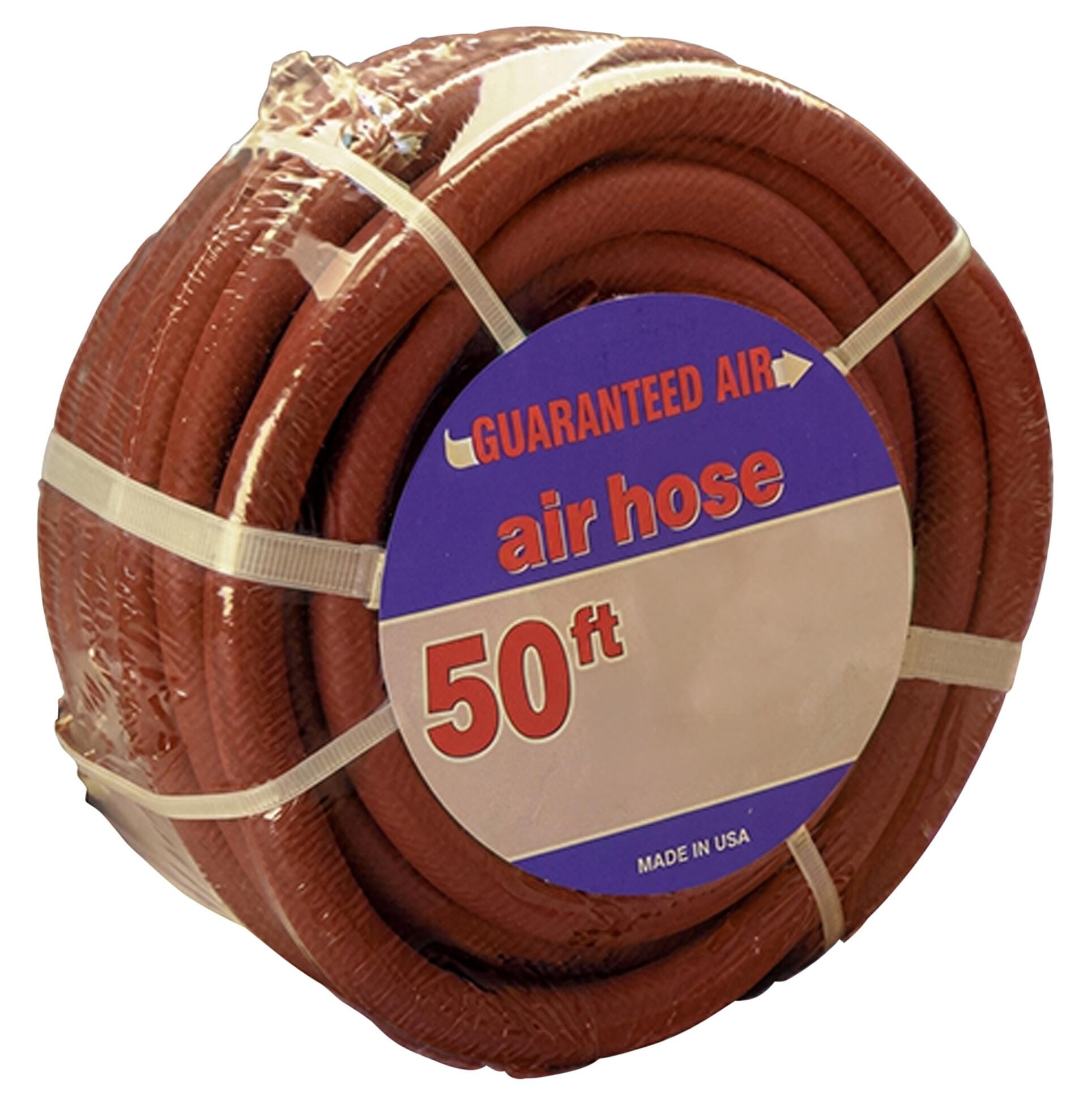 Hose Central Multi-Purpose Air Hose with Hose Guard, 1/4 in, 3/8 in X 36 ft, MNPT, Rubber, Red