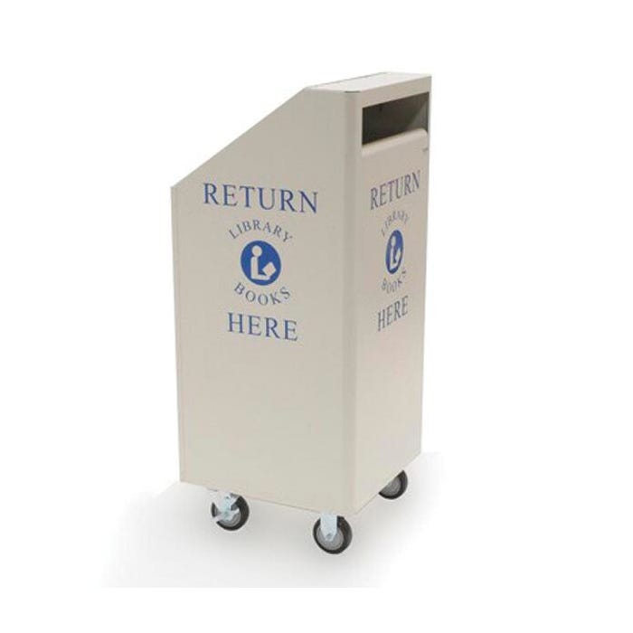 Kingsley Legend 140 Indoor Book Return Cart, 19 x 19 x 45 Inches, Metal, Beige
