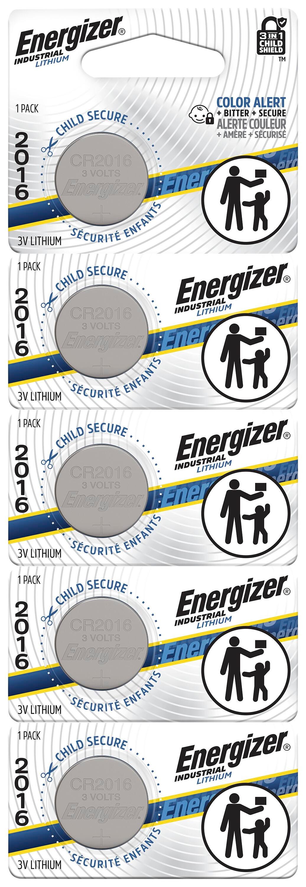 Image for Energizer Industrial 2016 Lithium 3V Battery, Pack of 5 from School Specialty