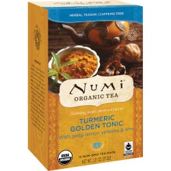 Numi Organic Tea, Turmeric Golden Tonic, Box of 12, Item Number 2007208