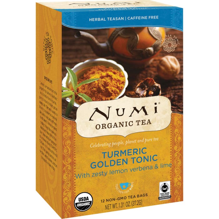 Numi Organic Tea, Turmeric Golden Tonic, Box of 12