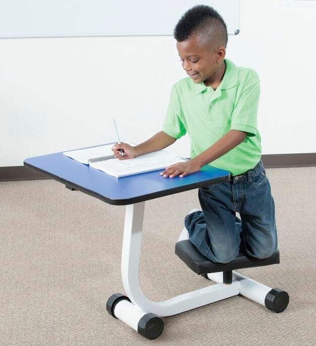 Image for KIDSFIT KC-28 Single Kneel N Spin Desk, Rectangle from School Specialty