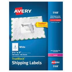 Avery TrueBlock Shipping Labels, Laser, 3-1/2 x 5 Inches, White, Pack of 400 1597358
