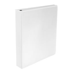 School Smart Round Ring Binder, Polypropylene, 1-1/2 Inches, White 086370