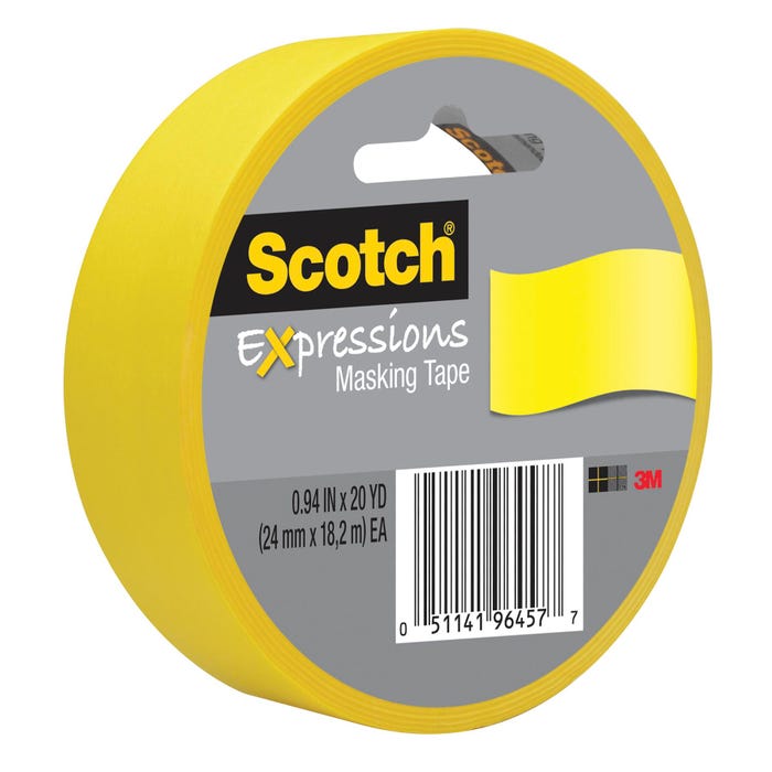 Scotch Expressions Masking Tape, 0.94 Inch x 20 Yards, Yellow