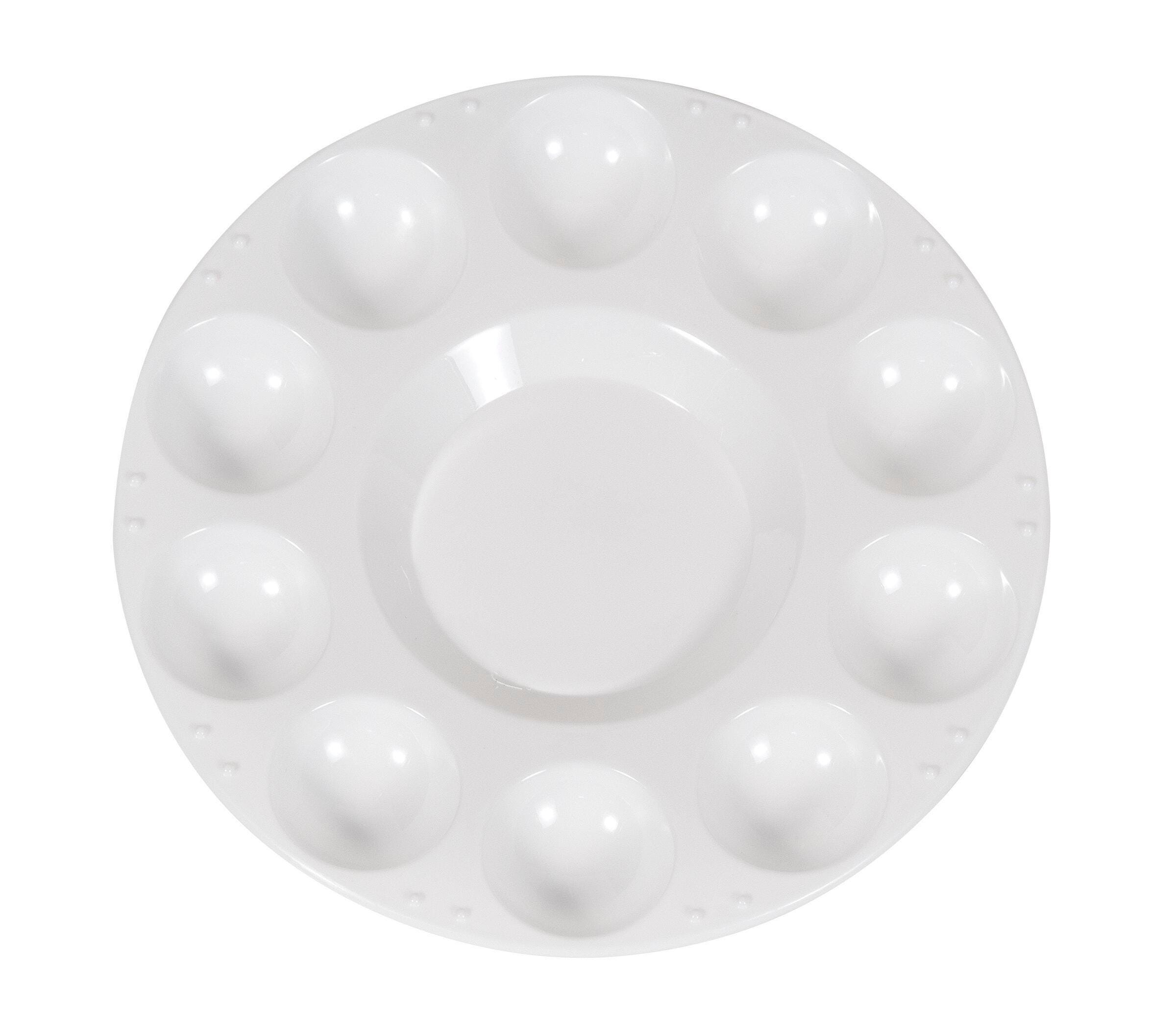 Image for School Smart Plastic Paint Palette Tray with Wells, 7 Inches, White, Pack of 12 from School Specialty