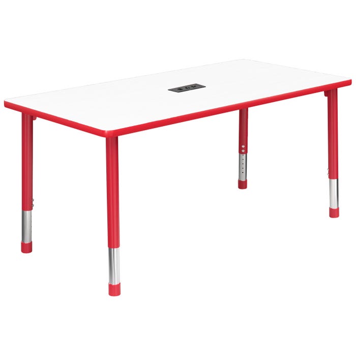 Classroom Select Activity Table with Power, Adjustable Height, Rectangle, 30 x 60 Inches