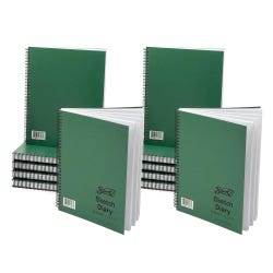 Sax Sulphite Spiral Binding Artists Sketch Diary, 50 lbs, 8-1/2 x 11 Inches, 50 Sheets, White, Pack of 12