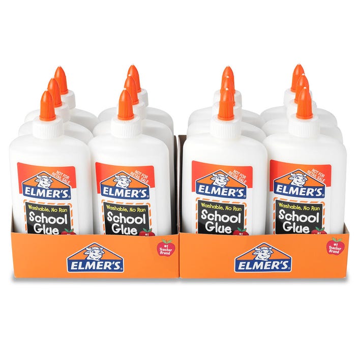 Elmer’s School Glue, 8 Ounce Bottles, White, Pack of 12
