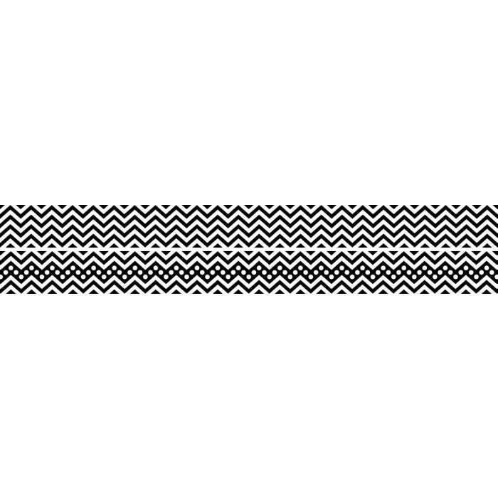 Barker Creek Black Chevron Double Sided Trimmer, 3 x 35 Inches, Pack of 12