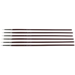 Sax Optimum White Synthetic Taklon Paint Brushes Long, Round, Size 1, Set of 6 1567611