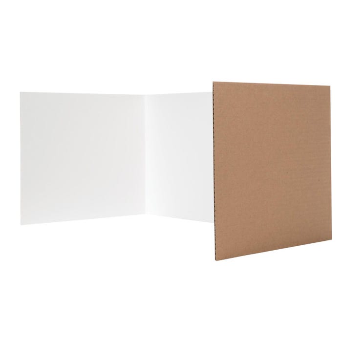 Flipside White Corrugated Study Carrels, 12 x 48 Inches, Pack of 12