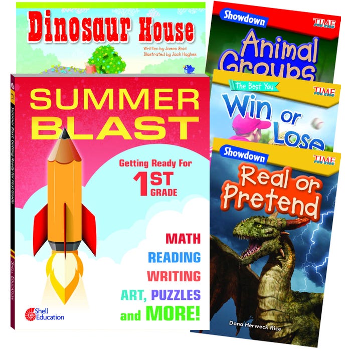 Teacher Created Materials Learn-at-Home Summer Reading Bundle, Grade 1, Set of 5