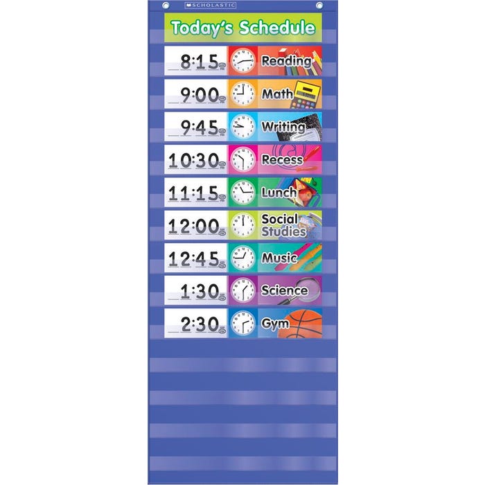 Scholastic Daily Schedule Pocket Chart, 13 x 33 Inches