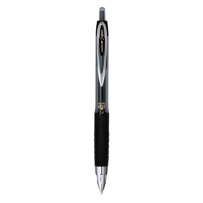 uniball 207 Retractable Gel Pen, 0.5 mm Micro Tip, Black