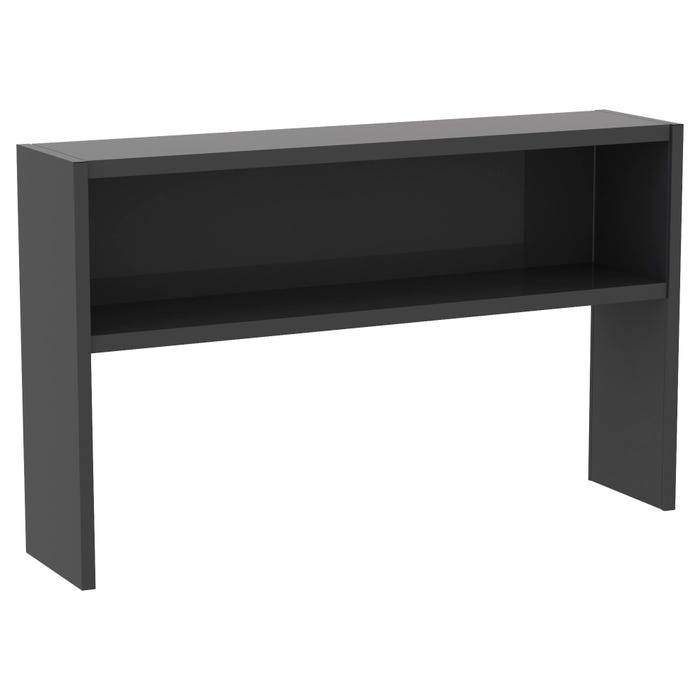 Lorell Comm. Desk Series Charcoal Stack-on Hutch, Stack-On Hutch, 60 Inches, Charcoal