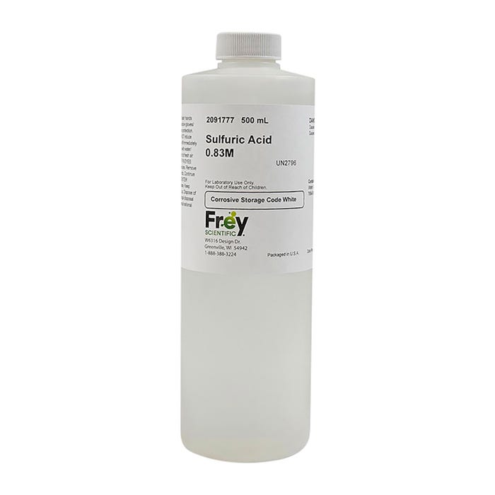 Frey Scientific Sulfuric Acid, 0.83M Solution, Lab Grade, 500mL