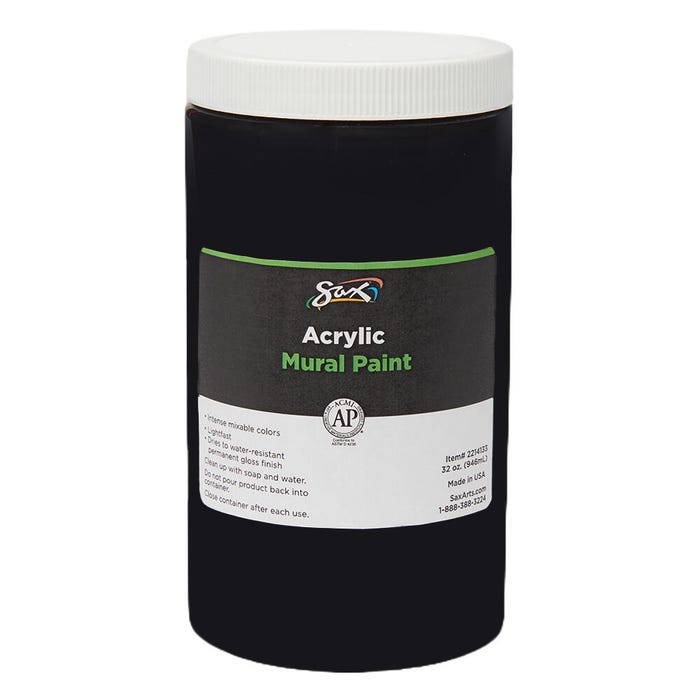 Sax Acrylic Mural Paint, Quart, Mars Black