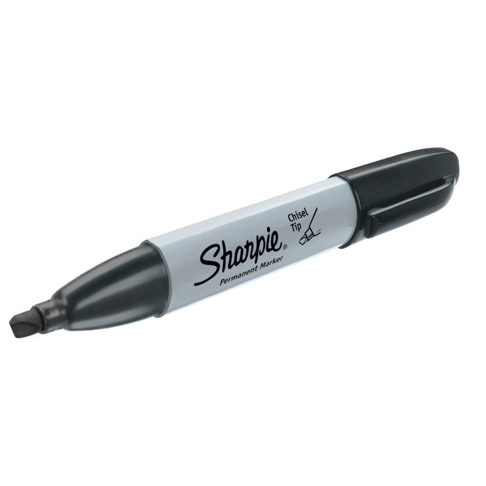 Sharpie Permanent Markers, Chisel Tip, Black, Set of 12