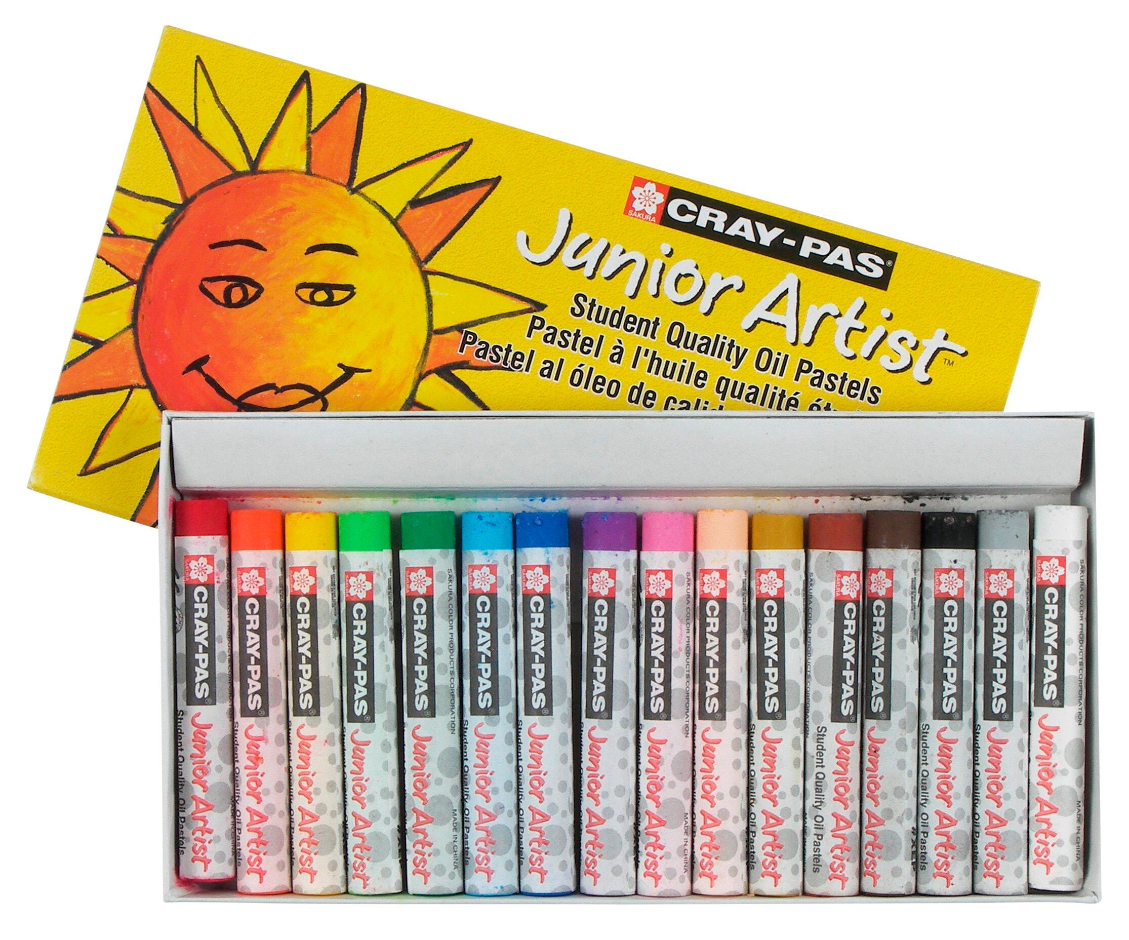 Sakura Cray-Pas Junior Artist Oil Pastels, Assorted Colors, Set of 16 059190