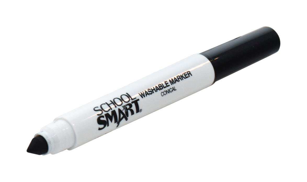 Image for School Smart Washable Art Markers, Conical Tip, Black, Pack of 12 from School Specialty