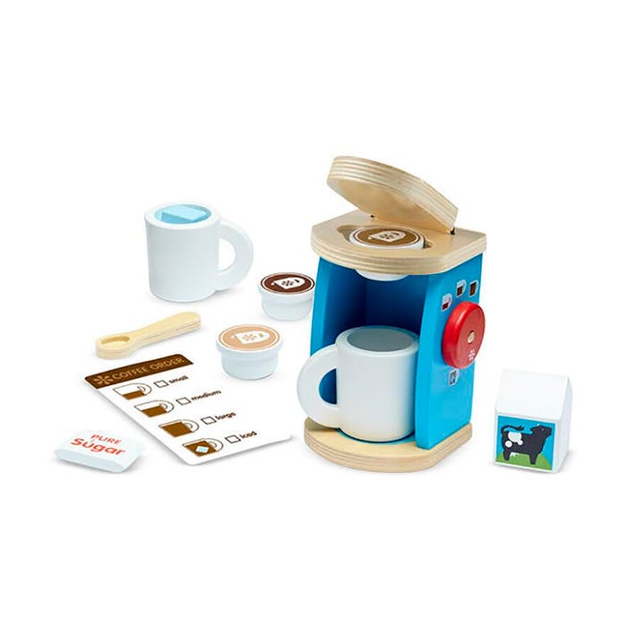 Melissa & Doug Wooden Brew and Serve Coffee Play Set, 11 Pieces