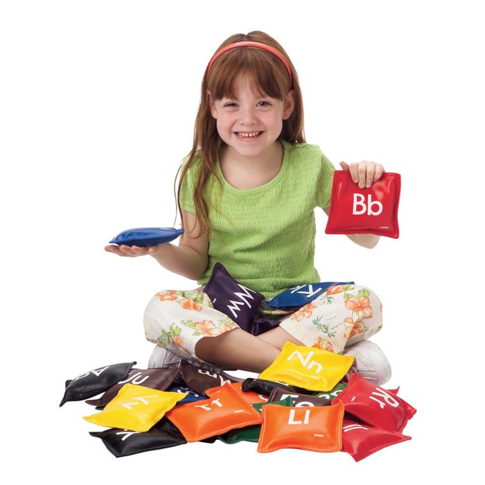 FlagHouse Alphabet Beanbags, Assorted Colors, Set of 26