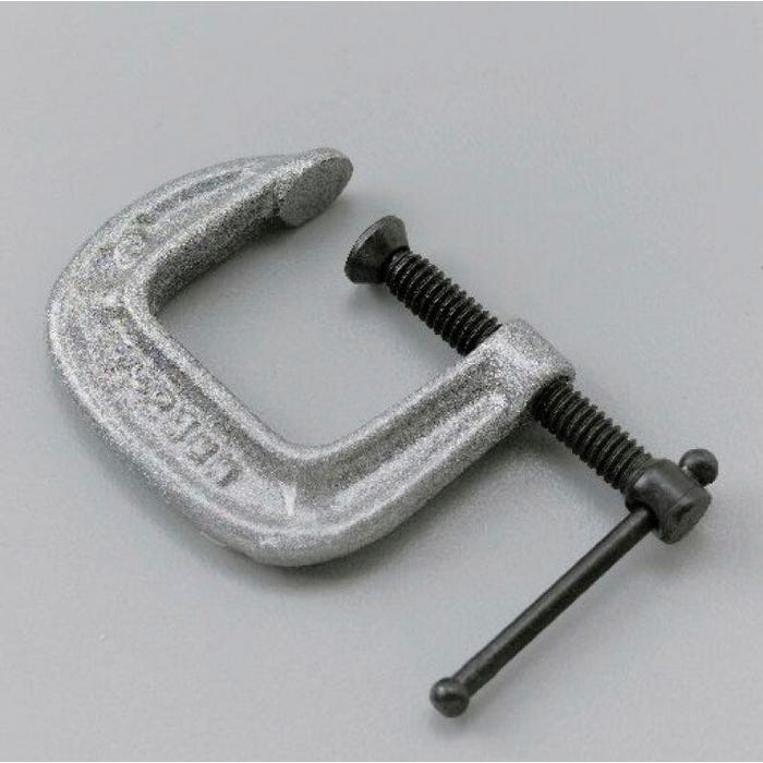 Ken Tool C-Clamp, 6 Inch Opening, 2-3/4 Inch Depth, Malleable Iron Frame, Ductile Iron, Smooth Natural
