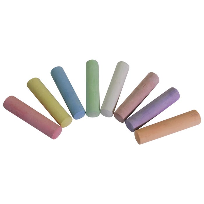 School Smart Sidewalk Chalk Tub, Assorted Colors, Pack of 52
