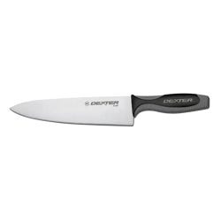 Dexter Chefs Knife, Carbon Steel Blade, 8 Inches, Black/Gray Handle