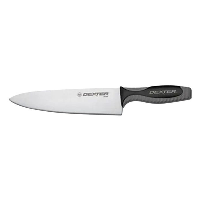 Dexter Chefs Knife, Carbon Steel Blade, 8 Inches, Black/Gray Handle