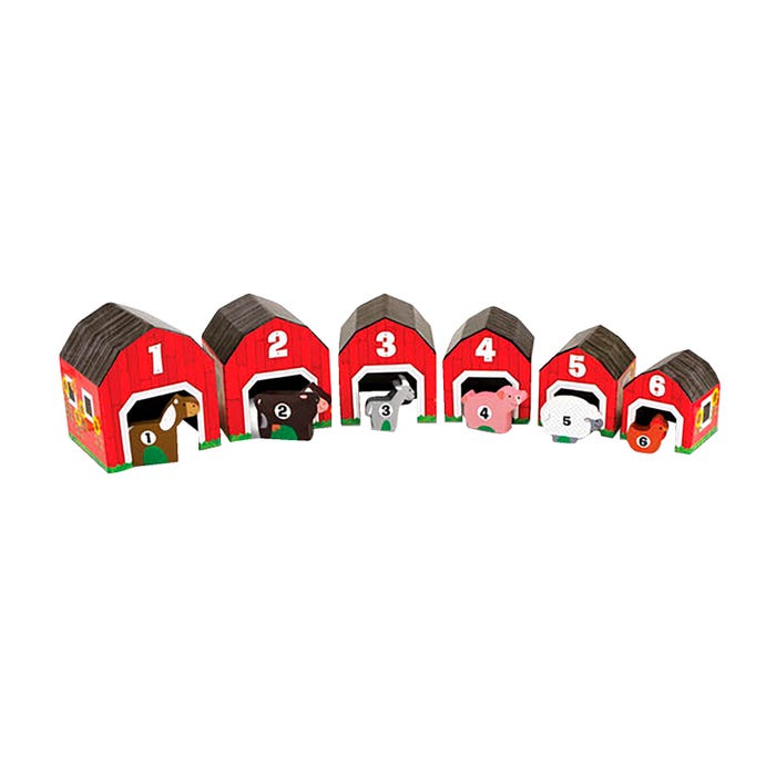 Melissa & Doug Nesting and Sorting Barns and Animals, 12 Pieces