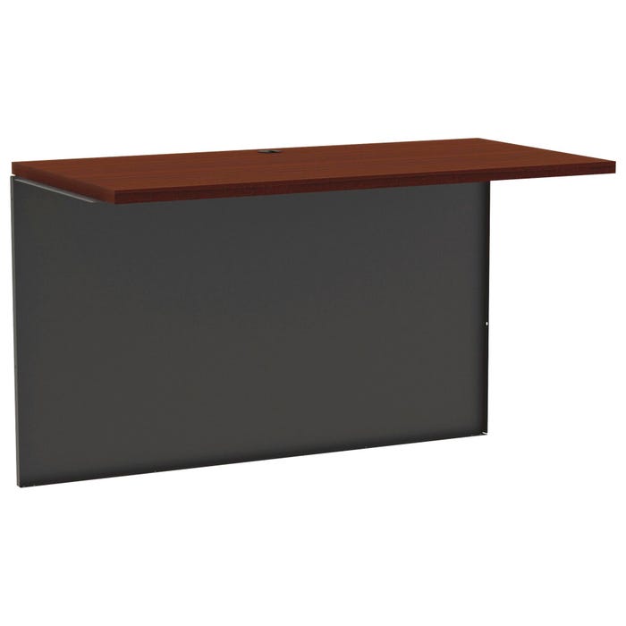 Lorell Mahogany Laminate/Charcoal Modular Desking - Bridge Desk, 48 x 24 Inches, Mahogany/Charcoal