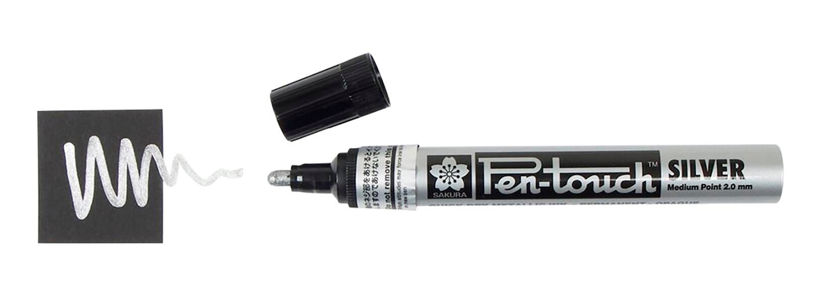 Sakura Pentouch Paint Marker, Medium Tip, Metallic Silver, Each 227661
